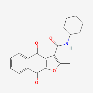 molecular formula C20H19NO4 B2527630 N-cyclohexyl-2-methyl-4,9-dioxo-4,9-dihydronaphtho[2,3-b]furan-3-carboxamide CAS No. 690640-97-2