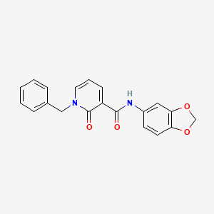 molecular formula C20H16N2O4 B2527668 N-(2H-1,3-benzodioxol-5-yl)-1-benzyl-2-oxo-1,2-dihydropyridine-3-carboxamide CAS No. 946353-37-3