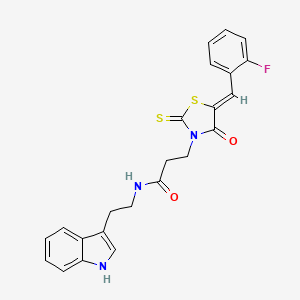 (Z)-N-(2-(1H-indol-3-yl)ethyl)-3-(5-(2-fluorobenzylidene)-4-oxo-2-thioxothiazolidin-3-yl)propanamide
