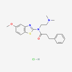 N-(2-(dimethylamino)ethyl)-N-(5-methoxybenzo[d]thiazol-2-yl)-3-phenylpropanamide hydrochloride