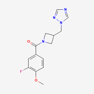 (3-((1H-1,2,4-triazol-1-yl)methyl)azetidin-1-yl)(3-fluoro-4-methoxyphenyl)methanone