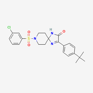 3-(4-(Tert-butyl)phenyl)-8-((3-chlorophenyl)sulfonyl)-1,4,8-triazaspiro[4.5]dec-3-en-2-one