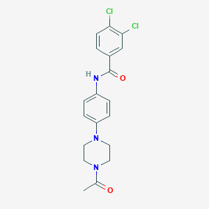 molecular formula C19H19Cl2N3O2 B252771 N-[4-(4-acetylpiperazin-1-yl)phenyl]-3,4-dichlorobenzamide 