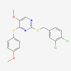 2-[(3,4-Dichlorobenzyl)sulfanyl]-5-methoxy-4-[(4-methoxyphenyl)sulfanyl]pyrimidine