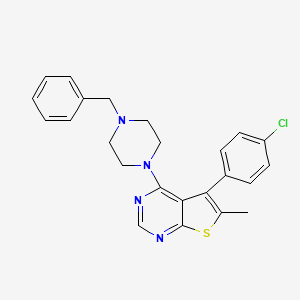 molecular formula C24H23ClN4S B2527742 4-(4-Benzylpiperazin-1-yl)-5-(4-chlorophenyl)-6-methylthieno[2,3-d]pyrimidine CAS No. 500112-13-0