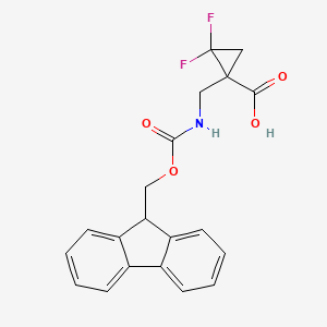 molecular formula C20H17F2NO4 B2527751 1-[({[(9H-fluoren-9-yl)methoxy]carbonyl}amino)methyl]-2,2-difluorocyclopropane-1-carboxylic acid CAS No. 2241129-96-2