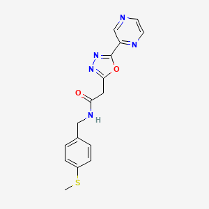 molecular formula C16H15N5O2S B2527763 N-{[4-(METHYLSULFANYL)PHENYL]METHYL}-2-[5-(PYRAZIN-2-YL)-1,3,4-OXADIAZOL-2-YL]ACETAMIDE CAS No. 1286721-85-4