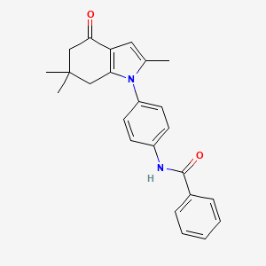 molecular formula C24H24N2O2 B2527766 N-[4-(2,6,6-trimethyl-4-oxo-5,7-dihydroindol-1-yl)phenyl]benzamide CAS No. 1021998-59-3