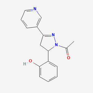 2-[1-acetyl-3-(3-pyridinyl)-4,5-dihydro-1H-pyrazol-5-yl]phenol