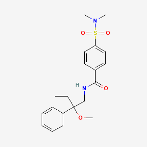 molecular formula C20H26N2O4S B2527769 4-(N,N-dimethylsulfamoyl)-N-(2-methoxy-2-phenylbutyl)benzamide CAS No. 1704669-95-3