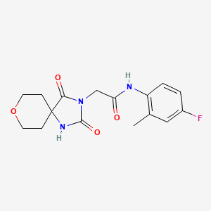 molecular formula C16H18FN3O4 B2527771 2-(2,4-dioxo-8-oxa-1,3-diazaspiro[4.5]dec-3-yl)-N-(4-fluoro-2-methylphenyl)acetamide CAS No. 1775382-06-3