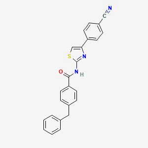 molecular formula C24H17N3OS B2527774 4-benzyl-N-[4-(4-cyanophenyl)-1,3-thiazol-2-yl]benzamide CAS No. 476284-53-4