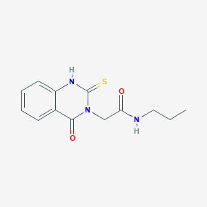 2-(4-oxo-2-sulfanylidene-1H-quinazolin-3-yl)-N-propylacetamide