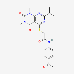N-(4-acetylphenyl)-2-((2-isopropyl-6,8-dimethyl-5,7-dioxo-5,6,7,8-tetrahydropyrimido[4,5-d]pyrimidin-4-yl)thio)acetamide