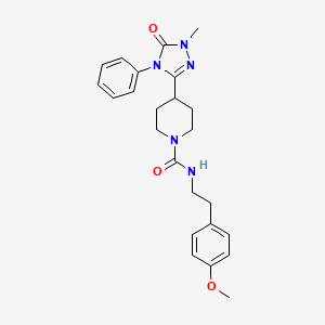 molecular formula C24H29N5O3 B2527807 N-(4-methoxyphenethyl)-4-(1-methyl-5-oxo-4-phenyl-4,5-dihydro-1H-1,2,4-triazol-3-yl)piperidine-1-carboxamide CAS No. 1421524-75-5