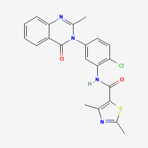 molecular formula C21H17ClN4O2S B2527816 N-(2-chloro-5-(2-methyl-4-oxoquinazolin-3(4H)-yl)phenyl)-2,4-dimethylthiazole-5-carboxamide CAS No. 899969-33-6
