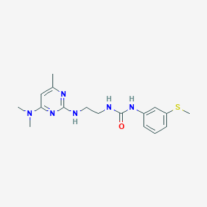 molecular formula C17H24N6OS B2527833 1-(2-((4-(Dimethylamino)-6-methylpyrimidin-2-yl)amino)ethyl)-3-(3-(methylthio)phenyl)urea CAS No. 1207053-58-4