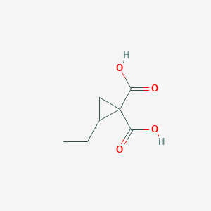 molecular formula C7H10O4 B2527880 2-Ethylcyclopropane-1,1-dicarboxylic acid CAS No. 1784277-54-8