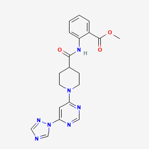 B2527942 methyl 2-(1-(6-(1H-1,2,4-triazol-1-yl)pyrimidin-4-yl)piperidine-4-carboxamido)benzoate CAS No. 1797091-09-8