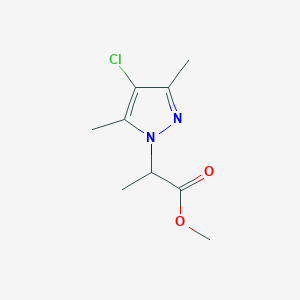 molecular formula C9H13ClN2O2 B2527950 methyl 2-(4-chloro-3,5-dimethyl-1H-pyrazol-1-yl)propanoate CAS No. 1005694-87-0