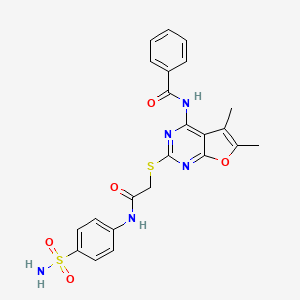 N-{2-[(2-{[4-(aminosulfonyl)phenyl]amino}-2-oxoethyl)thio]-5,6-dimethylfuro[2,3-d]pyrimidin-4-yl}benzamide