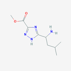 molecular formula C9H16N4O2 B2527955 Methyl 5-(1-amino-3-methylbutyl)-1H-1,2,4-triazole-3-carboxylate CAS No. 2169580-11-2