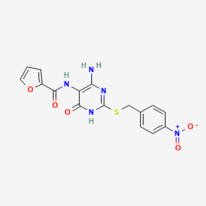 N-(4-amino-2-((4-nitrobenzyl)thio)-6-oxo-1,6-dihydropyrimidin-5-yl)furan-2-carboxamide