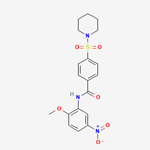 molecular formula C19H21N3O6S B2527962 N-(2-methoxy-5-nitrophenyl)-4-(piperidine-1-sulfonyl)benzamide CAS No. 313404-62-5