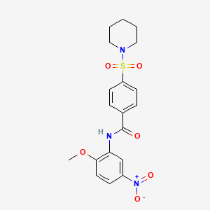 N-(2-methoxy-5-nitrophenyl)-4-(piperidin-1-ylsulfonyl)benzamide