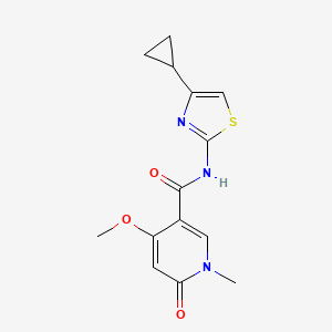 molecular formula C14H15N3O3S B2527977 N-(4-cyclopropylthiazol-2-yl)-4-methoxy-1-methyl-6-oxo-1,6-dihydropyridine-3-carboxamide CAS No. 2034319-06-5