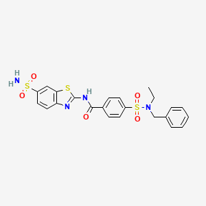 molecular formula C23H22N4O5S3 B2527982 4-[benzyl(ethyl)sulfamoyl]-N-(6-sulfamoyl-1,3-benzothiazol-2-yl)benzamide CAS No. 887204-11-7