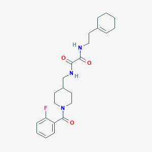 molecular formula C23H30FN3O3 B2528001 N'-[2-(cyclohex-1-en-1-yl)ethyl]-N-{[1-(2-fluorobenzoyl)piperidin-4-yl]methyl}ethanediamide CAS No. 1235008-82-8