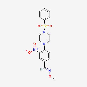 3-nitro-4-[4-(phenylsulfonyl)piperazino]benzenecarbaldehyde O-methyloxime