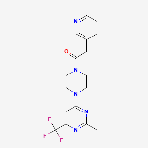 1-(4-(2-Methyl-6-(trifluoromethyl)pyrimidin-4-yl)piperazin-1-yl)-2-(pyridin-3-yl)ethanone