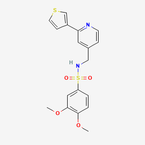 3,4-dimethoxy-N-((2-(thiophen-3-yl)pyridin-4-yl)methyl)benzenesulfonamide