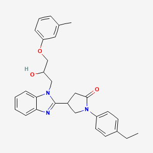 1-(4-Ethylphenyl)-4-{1-[2-hydroxy-3-(3-methylphenoxy)propyl]benzimidazol-2-yl} pyrrolidin-2-one