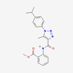 molecular formula C21H22N4O3 B2528043 methyl 2-{5-methyl-1-[4-(propan-2-yl)phenyl]-1H-1,2,3-triazole-4-amido}benzoate CAS No. 904813-85-0
