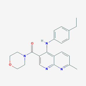 molecular formula C22H24N4O2 B2528045 N-(4-ethylphenyl)-7-methyl-3-(morpholine-4-carbonyl)-1,8-naphthyridin-4-amine CAS No. 1251702-80-3