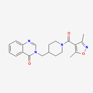 molecular formula C20H22N4O3 B2528052 3-{[1-(3,5-Dimethyl-1,2-oxazole-4-carbonyl)piperidin-4-yl]methyl}-3,4-dihydroquinazolin-4-one CAS No. 2415571-14-9