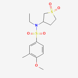 molecular formula C14H21NO5S2 B2528070 N-(1,1-dioxo-1lambda6-thiolan-3-yl)-N-ethyl-4-methoxy-3-methylbenzene-1-sulfonamide CAS No. 874787-87-8