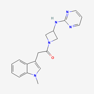 molecular formula C18H19N5O B2528098 2-(1-methyl-1H-indol-3-yl)-1-{3-[(pyrimidin-2-yl)amino]azetidin-1-yl}ethan-1-one CAS No. 2176269-76-2