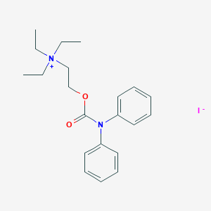 molecular formula C21H29IN2O2 B025281 Ammonium, (2-hydroxyethyl)triethyl-, iodide, diphenylcarbamate CAS No. 101710-53-6
