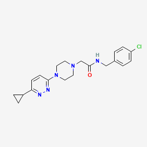 molecular formula C20H24ClN5O B2528188 N-[(4-chlorophenyl)methyl]-2-[4-(6-cyclopropylpyridazin-3-yl)piperazin-1-yl]acetamide CAS No. 2034428-06-1