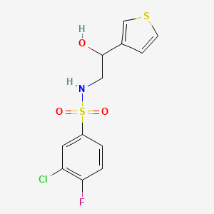 3-chloro-4-fluoro-N-(2-hydroxy-2-(thiophen-3-yl)ethyl)benzenesulfonamide