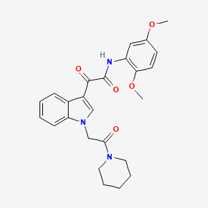 molecular formula C25H27N3O5 B2528202 N-(2,5-dimethoxyphenyl)-2-oxo-2-{1-[2-oxo-2-(piperidin-1-yl)ethyl]-1H-indol-3-yl}acetamide CAS No. 872862-20-9