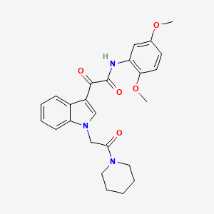 N-(2,5-dimethoxyphenyl)-2-oxo-2-[1-(2-oxo-2-piperidin-1-ylethyl)indol-3-yl]acetamide