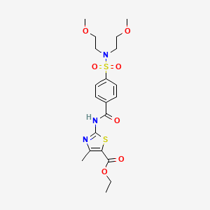 Ethyl 2-[[4-[bis(2-methoxyethyl)sulfamoyl]benzoyl]amino]-4-methyl-1,3-thiazole-5-carboxylate