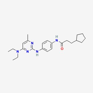 3-cyclopentyl-N-(4-((4-(diethylamino)-6-methylpyrimidin-2-yl)amino)phenyl)propanamide