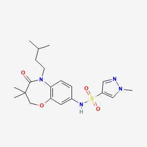 N-(5-isopentyl-3,3-dimethyl-4-oxo-2,3,4,5-tetrahydrobenzo[b][1,4]oxazepin-8-yl)-1-methyl-1H-pyrazole-4-sulfonamide