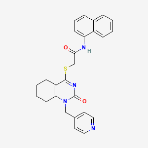 N-(naphthalen-1-yl)-2-((2-oxo-1-(pyridin-4-ylmethyl)-1,2,5,6,7,8-hexahydroquinazolin-4-yl)thio)acetamide